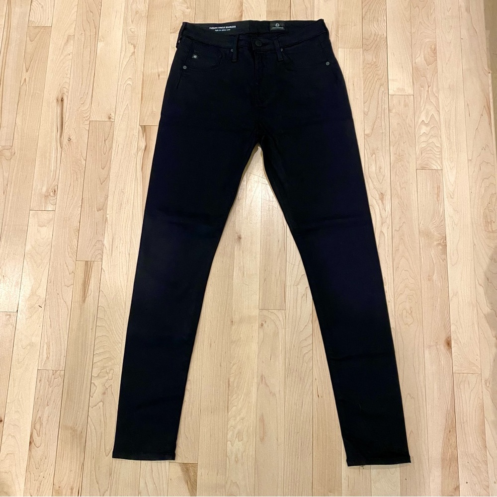 NWT AG Adriano Goldschmied Farrah Seamless High-Rise Skinny Ankle. Black. 27R